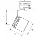 Oprawka halogenowa sufitowa kwadratowa ruchoma podwójna GU10 MR16 srebrna